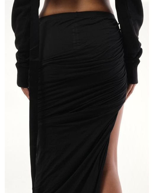 Rick Owens Black Edfu Long Skirt