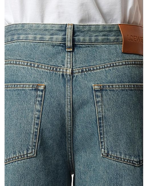 Loewe Blue Anagram Baggy Jeans Af, 100% Cotton for men