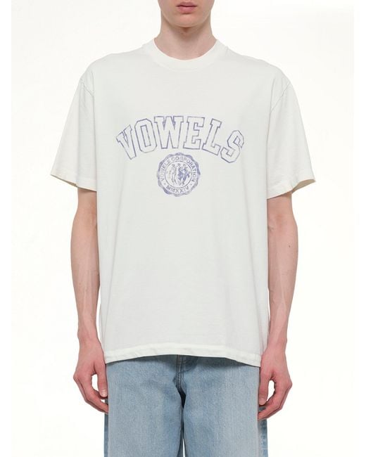 vowels Gray Faded Collegiate T-Shirt for men