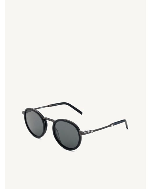 Hublot Brown Matte Rounded Sunglasses With Solid Smoke Lens for men
