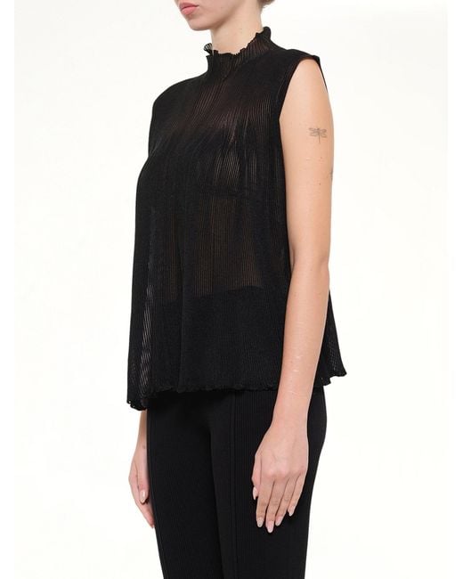 CFCL Black Hypha Lucent Glitter Sleeveless Bust Flare Top