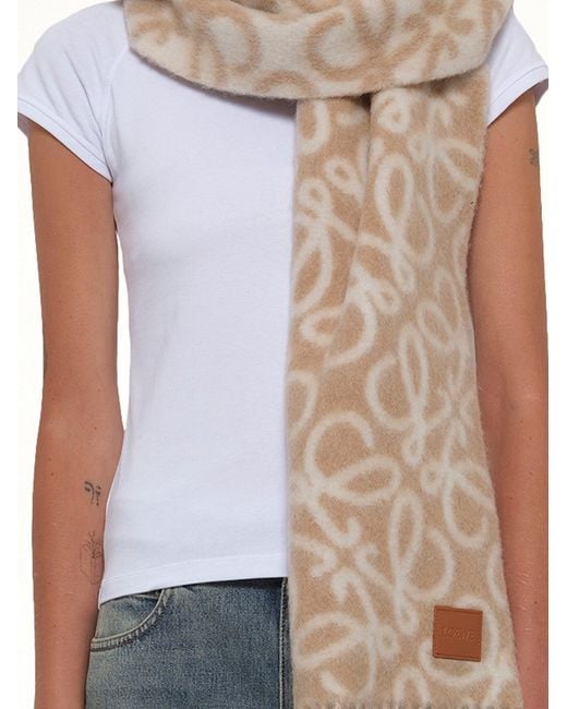 Loewe White Anagram Scarf