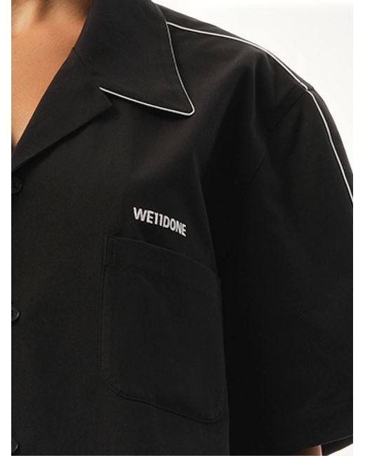 we11done Black Short-Sleeved Convertible Shirt