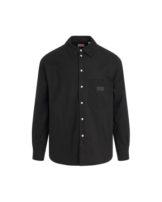 KENZO Black 'Bicolour Kp Padded Overshirt, Long Sleeves, , 100% Cotton, Size: Small for men