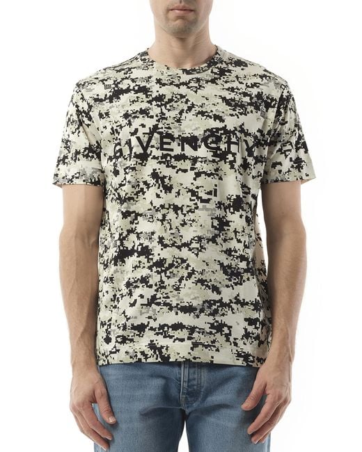 Givenchy Multicolor Camo All Over T-Shirt, 100% Cotton, Size: Small for men