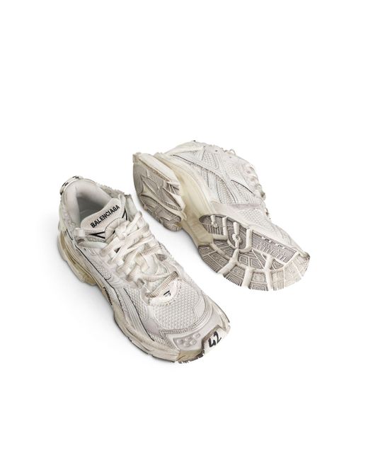 Balenciaga White Runner Mesh Sneakers, , 100% Rubber for men