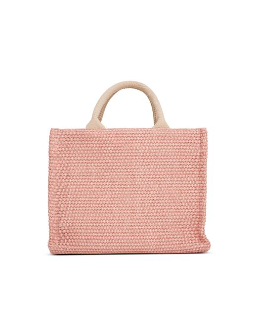 Marni Pink Raffia Small Shopping Bag, , 100% Cotton
