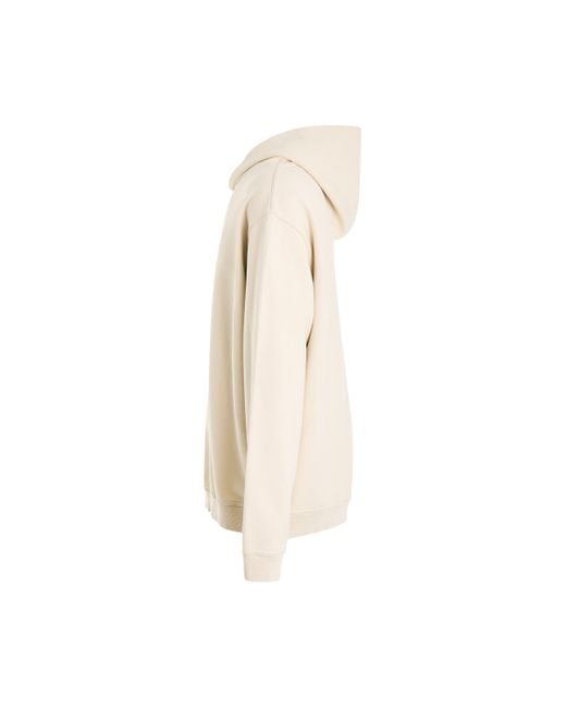 Maison Margiela White Upside Down Logo Hoodie, Long Sleeves, , 100% Cotton for men