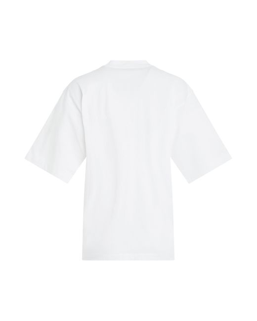 Marni White Small Logo Relax T-Shirt, Round Neck, Short Sleeves, , 100% Cotton