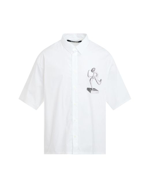 Jacquemus White Cabri Organic Statue Print Short Sleeve Shirt, /, 100% Cotton for men
