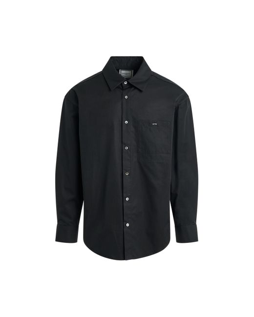 Wooyoungmi Black Back Logo Long Sleeve Shirt, , 100% Cotton for men
