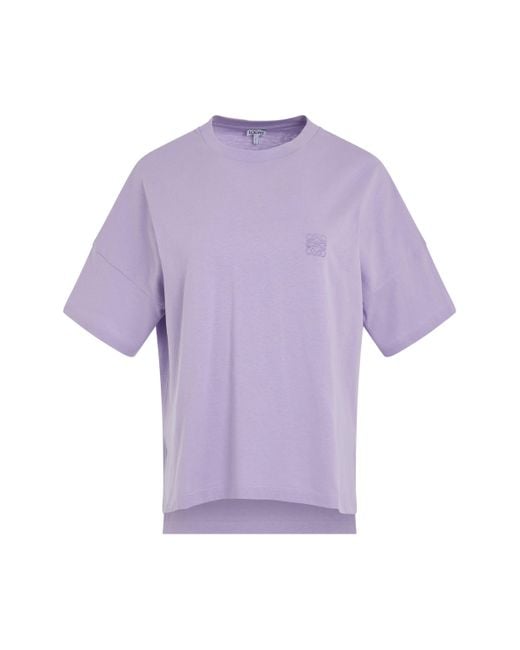 Loewe Purple 'Anagram Boxy Fit T-Shirt, Short Sleeves, , 100% Cotton, Size: Small