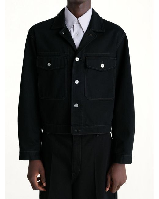 Lemaire Black Trucker Jacket for men