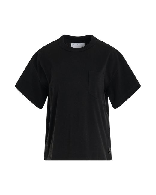 Sacai Black S Cotton Jersey T-Shirt, Short Sleeves, , 100% Cotton