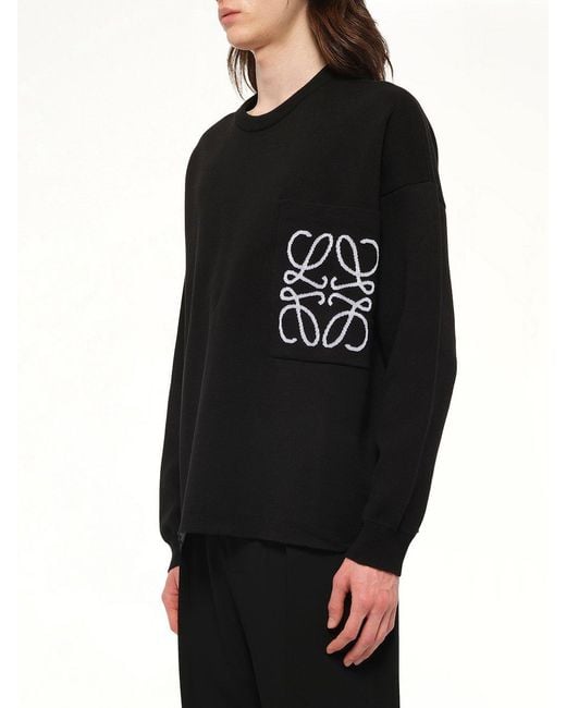 Loewe Black Anagram Pocket Sweater for men
