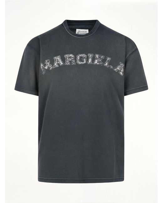 Maison Margiela Black Faded Logo Relaxed Fit T-Shirt
