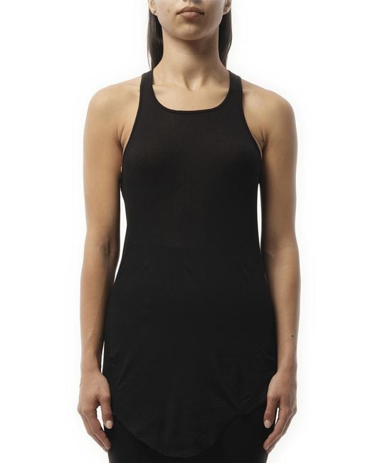 Rick Owens Women's Black Basic Rib Tank Top, 100% Cotton