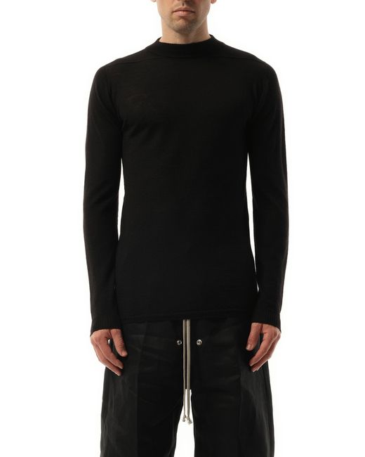 Rick Owens Black Level Lupetto Sweater, Round Neck, Long Sleeves, 100% Wool, Size: Small for men