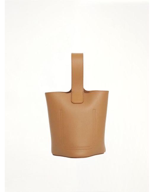 Loewe White Mini Pebble Bucket Bag, 100% Mellow Calf