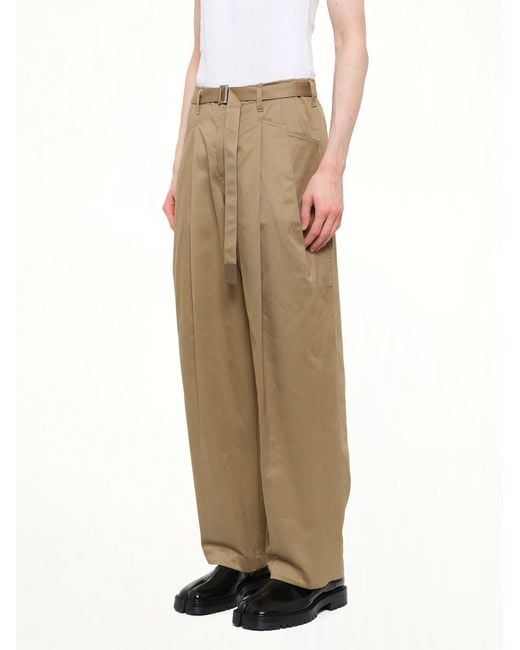 Sacai Natural Cotton Chino Pants for men