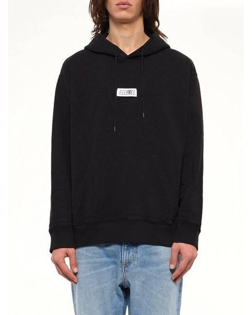 MM6 by Maison Margiela Black Mm6 Patch Hoodie for men