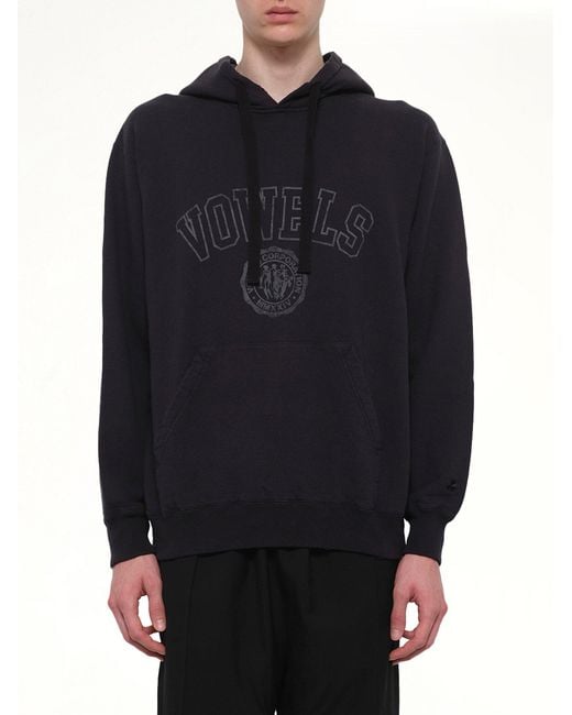 vowels Blue Faded Collegiate Hoodie for men