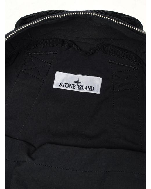 Stone Island Black 920001 Coated Nylon Backpack for men