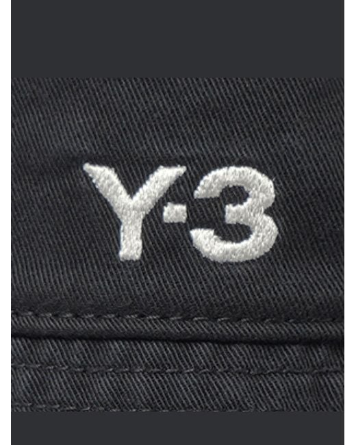 Y-3 Black Bucket Hat for men