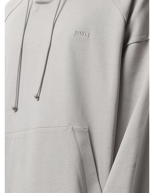 Juun.J Gray Kim Keever Flower Graphic Hoodie, 100% Cotton, Size: Large for men