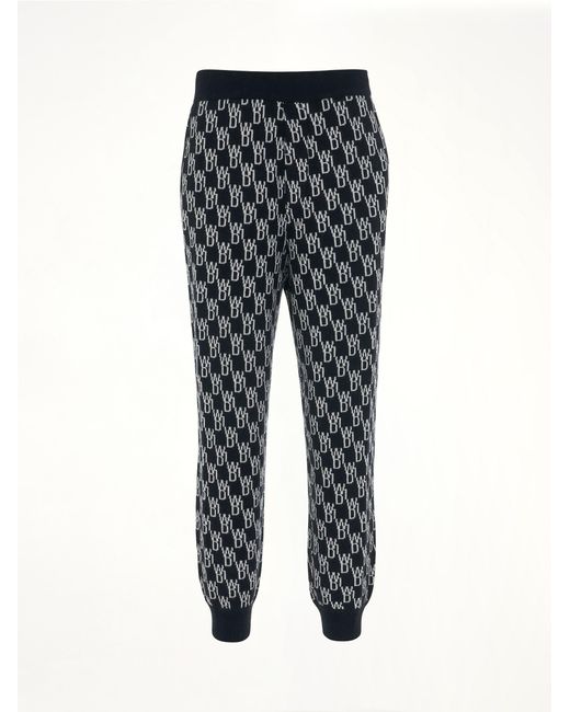 we11done Black Monogram Knit Jacquard Trouser