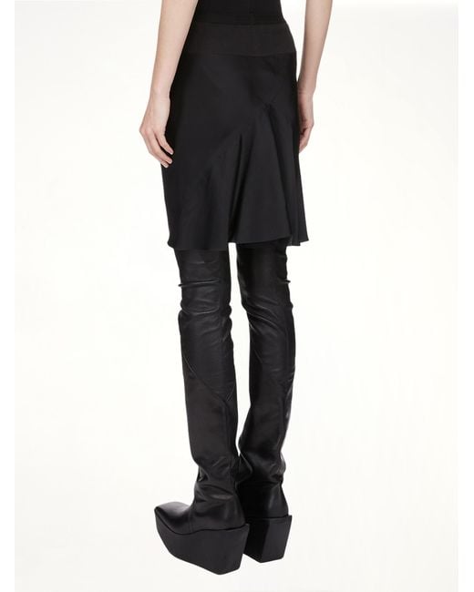 Rick Owens Black Short Bias Skirt, 100% Cotton