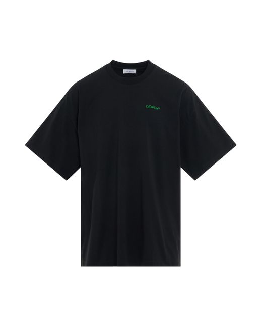 Off-White c/o Virgil Abloh Black Off- Moon Tab Oversize T-Shirt, Short Sleeves, , 100% Cotton, Size: Large for men