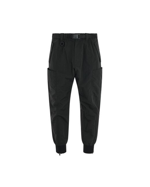 Y-3 Black Crinkle Nylong Cuff Pants, , 100% Polyamide, Size: Medium for men