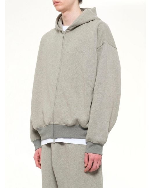 Fear Of God Gray Signature Classic Full Zip Hoodie for men