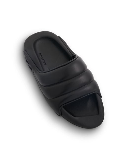 Balmain Black B-It Quilted Lambskin Slider Sneakers, , 100% Lamb Skin