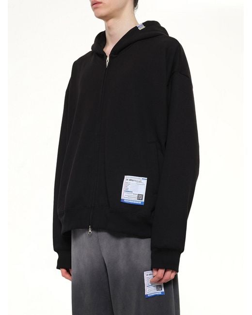 Maison Mihara Yasuhiro Black Instrumental Heavy Weight Zip Hoodie for men