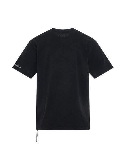 Mastermind Japan Black Loopwheel Logo T-Shirt, Round Neck, Short Sleeves, , 100% Cotton, Size: Medium for men