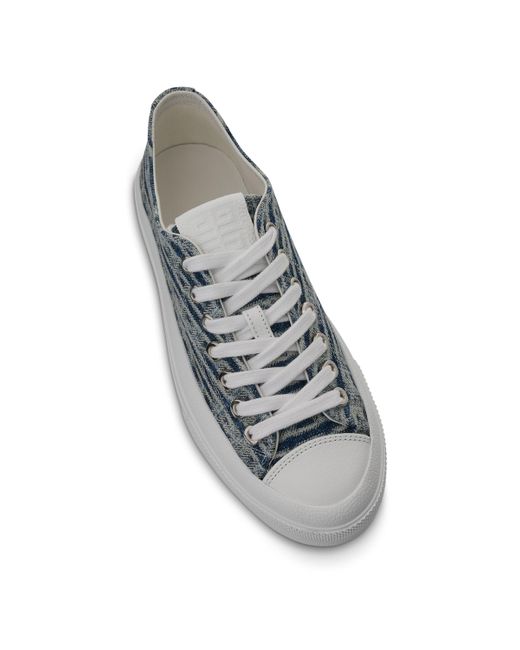 Givenchy Blue City Low Sneakers, Denim, 100% Cotton