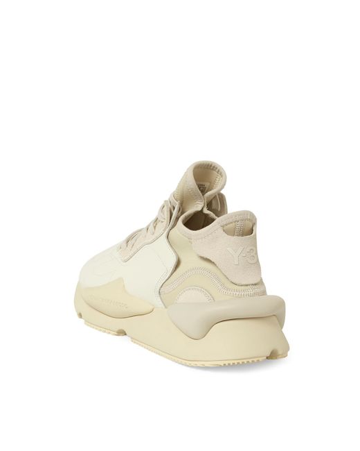 Y-3 Natural Kaiwa Sneakers, 100% Leather for men