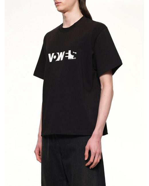 vowels Black Overall T-Shirt for men