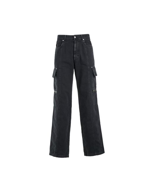 1017 ALYX 9SM Blue Skater Cargo Pants, Washed, 100% Cotton for men