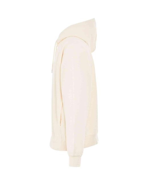 Jacquemus White Typo Logo Hoodie, Long Sleeves, 100% Cotton, Size: Small for men
