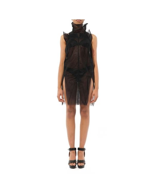 Rick Owens Black Dbl Chalice Dress