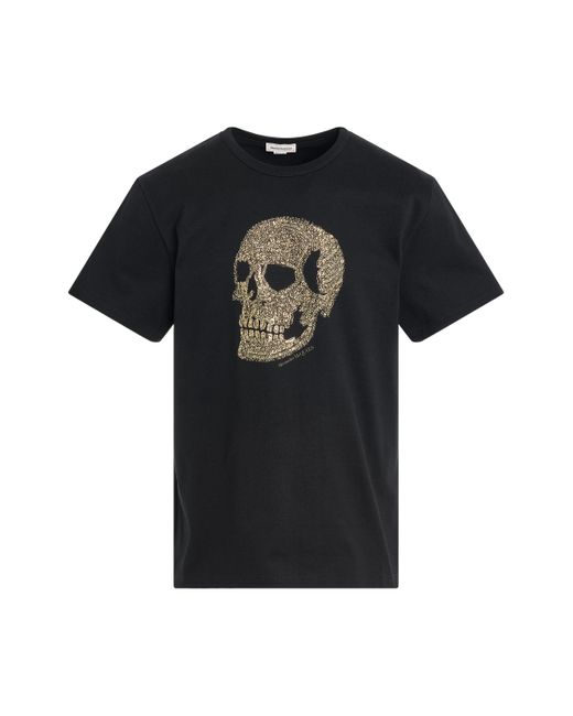 Alexander McQueen Black ' Skull Print T-Shirt, Short Sleeves, /, 100% Cotton, Size: Small for men