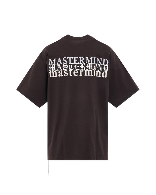 Mastermind Japan Black 'Triple Skull Logo T-Shirt, Short Sleeves, Dark, 100% Cotton, Size: Small for men