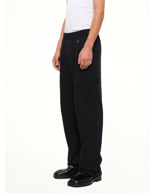 Wooyoungmi Black Pleated Sweatpants for men