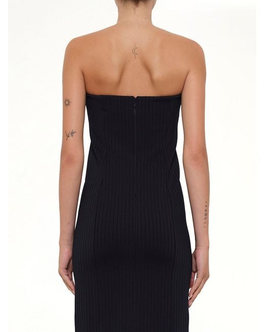 Givenchy Black Viscose Rib Long Dress
