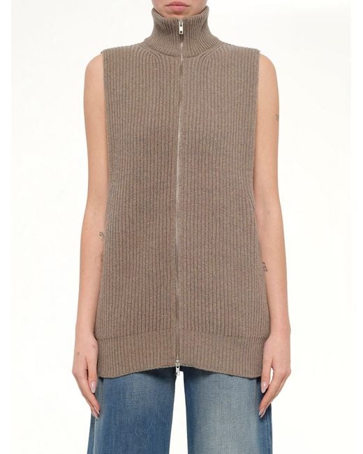 MM6 by Maison Margiela Brown Gilet