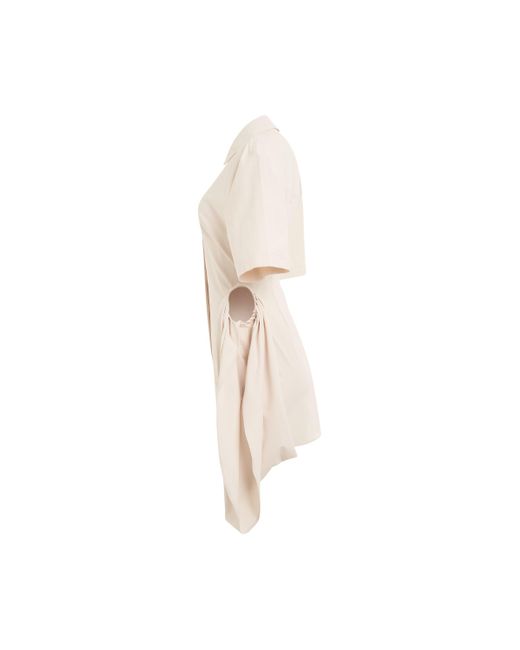 Jacquemus Natural Camisa Dress, Short Sleeves, , 100% Cotton