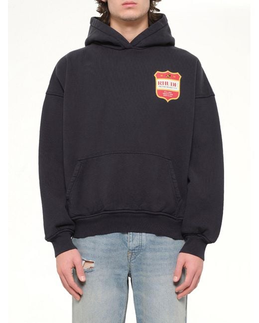 Rhude Black Filtaro Crest Hoodie for men